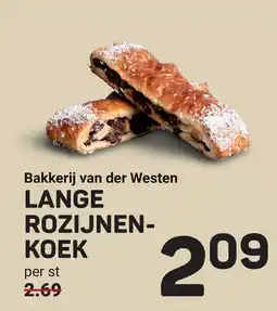 Ekoplaza Bakkerij van der westen lange rozijnen koek aanbieding