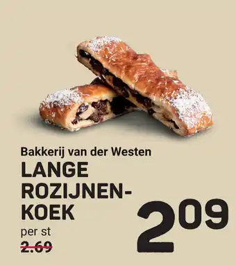 Ekoplaza Bakkerij van der westen lange rozijnen koek aanbieding