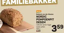 Ekoplaza Bakkerij van der westen nordic pompoenpit desem aanbieding