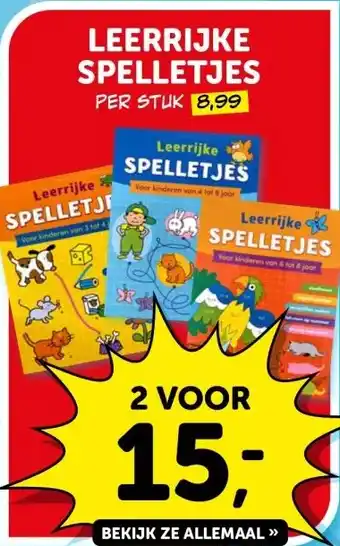 Boekenvoordeel LEERRIJKE SPELLETJES aanbieding