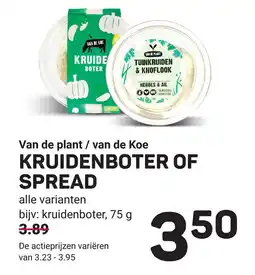Ekoplaza Van de plant, van de koe kruidenboter of spread aanbieding