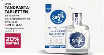 Ekoplaza Smyle tandpasta tabletten aanbieding
