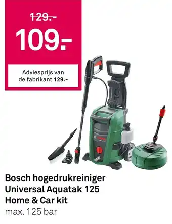 Karwei Bosch hogedrukreiniger Universal Aquatak 125 Home & Car kit aanbieding