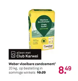 Karwei Weber vloeibare zandcement aanbieding