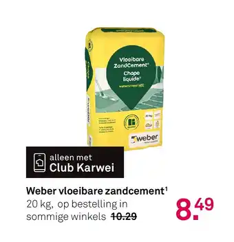 Karwei Weber vloeibare zandcement aanbieding