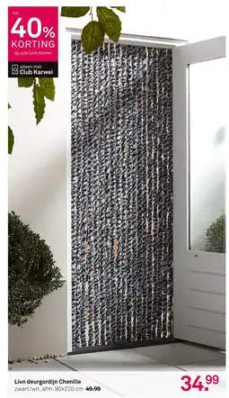 Karwei Livn deurgordijn Chenille aanbieding