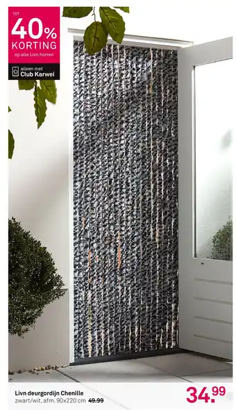 Karwei Livn deurgordijn Chenille aanbieding