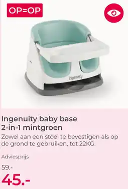 Prenatal Ingenuity baby base 2 in 1 mintgroen aanbieding