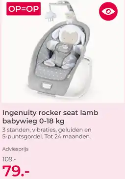 Prenatal Ingenuity rocker seat lamb babywieg 0-18 kg aanbieding