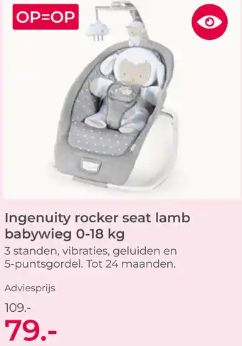 Prenatal Ingenuity rocker seat lamb babywieg 0-18 kg aanbieding
