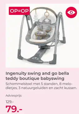 Prenatal Ingenuity swing and go bella teddy boutique babyswing aanbieding