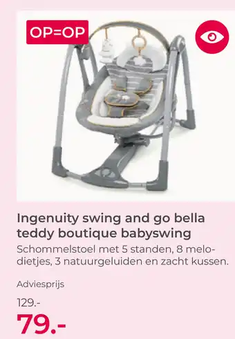 Prenatal Ingenuity swing and go bella teddy boutique babyswing aanbieding