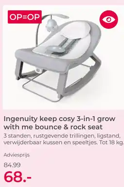 Prenatal Ingenuity keep cosy 3 in 1 grow with me bounce & rock seat aanbieding
