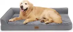 Amazon COZY KISS Orthopedisch hondenbed voor extra grote honden, grijs (L-vorm, XL), 122 x 81,3 x 19 cm aanbieding