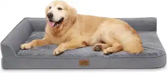 Amazon COZY KISS Orthopedisch hondenbed voor extra grote honden, grijs (L-vorm, XL), 122 x 81,3 x 19 cm aanbieding