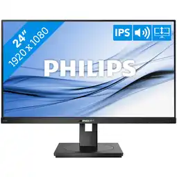 Bol.com Philips 242B1G - Full HD Monitor - 24 inch - Ergonomische Verstelopties aanbieding