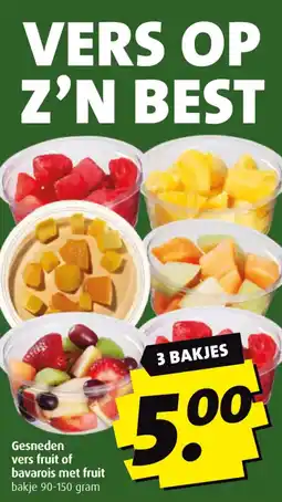 Boni Gesneden vers fruit of bavarois met fruit aanbieding