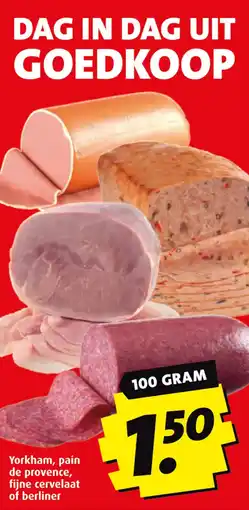 Boni Yorkham, pain de provence, fijne cervelaat of berliner aanbieding