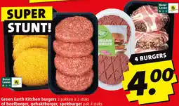 Boni Green Earth Kitchen burgers of beefburger, gehaktburger, spekburger aanbieding