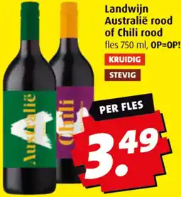 Boni Landwijn Australië rood of Chili rood aanbieding
