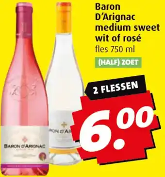 Boni Baron D'Arignac medium sweet wit of rosé aanbieding