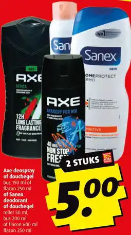 Boni Axe deospray of douchegel of Sanex deodorant of douchegel aanbieding
