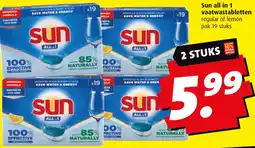 Boni Sun all in 1 vaatwastabletten aanbieding