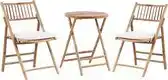 Praxis Beliani Bistroset Savelletri Lichte Houtkleur, Wit 55x49x87 Cm aanbieding