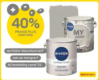 Praxis Histor kleurmuurverf aanbieding