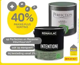 Praxis Perfection en Renaulac kleurmuurverf aanbieding