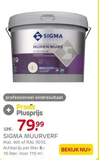 Praxis Sigma muurverf aanbieding