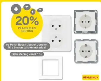 Praxis Peha, Busch Jaeger, Jung en Gira binnen schakelmateriaal aanbieding