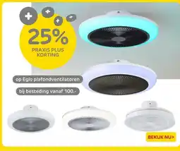 Praxis Eglo plafondventilatoren aanbieding