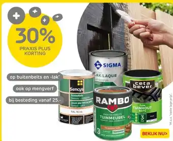 Praxis buitenbeits en lak aanbieding