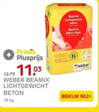 Praxis Weber beamix lichtgewicht beton aanbieding