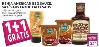 MCD Supermarkt REMIA AMERICAN BBQ SAUCE, SATÉSAUS EN/OF TAFELSAUS aanbieding