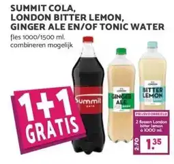 MCD Supermarkt SUMMIT COLA, LONDON BITTER LEMON, GINGER ALE EN/OF TONIC WATER aanbieding