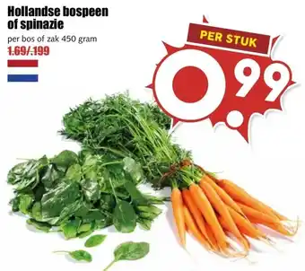 MCD Supermarkt Hollandse bospeen of spinazie aanbieding