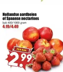 MCD Supermarkt Hollandse aardbeien of Spaanse nectarines aanbieding