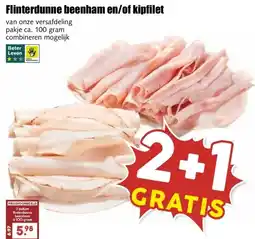 MCD Supermarkt Flinterdunne beenham en/of kipfilet aanbieding