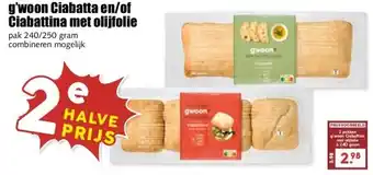 MCD Supermarkt g'woon Ciabatta en/of Ciabattina met olijfolie aanbieding
