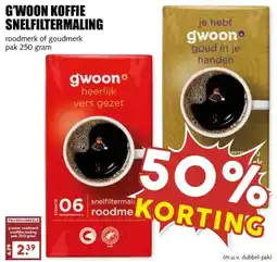 MCD Supermarkt G'WOON KOFFIE SNELFILTERMALING aanbieding