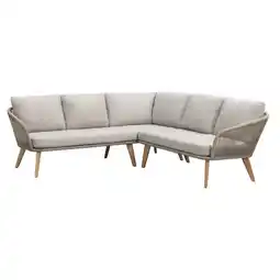 Leen Bakker Loungebank Nant hoekset - wicker - 67x215x215 cm - incl. kussens aanbieding