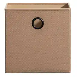 Leen Bakker Opbergbox Kenzi linnen - zand - 31x31x31 cm aanbieding