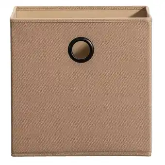 Leen Bakker Opbergbox Kenzi linnen - zand - 31x31x31 cm aanbieding