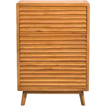 Leen Bakker Ladekast Cinta 3 lades - naturel - 70x40x102 cm aanbieding