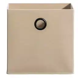 Leen Bakker Opbergbox Kenzi stof - zand - 31x31x31 cm aanbieding