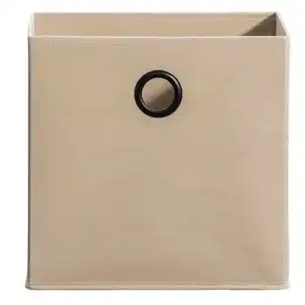 Leen Bakker Opbergbox Kenzi stof - zand - 31x31x31 cm aanbieding