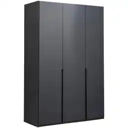Leen Bakker Kledingkast Milaan 3-deurs- grafiet - 208x135x58 cm aanbieding