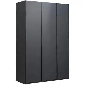 Leen Bakker Kledingkast Milaan 3-deurs- grafiet - 208x135x58 cm aanbieding